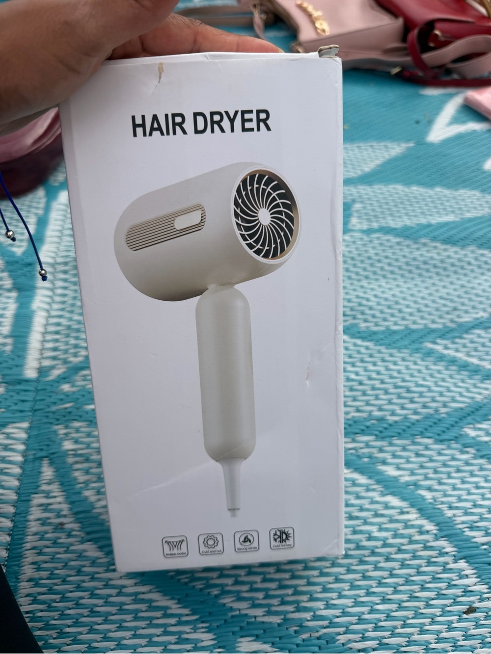 Compact White Hair Dryer - Lightweight Hairdryer